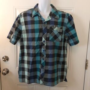 (3/$20) ENYCE button front checkered shirt